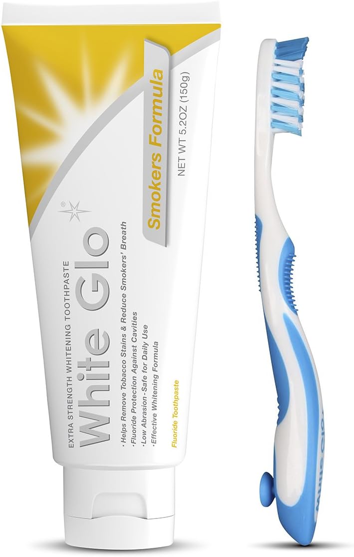 White Glo Smokers Formula Whitening Toothpaste with Bonus X Action Toothbrush, 5.2 Ounce