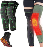 Reduce Fast Mugwort Acupressure Shaping Knee Pads,3D High Elastic Knee Brace Support Compression Sleeve for varicose Veins,Tourmaline Acupressure Self-Heating Shaping Socks (Green-Mugwort+Socks,XL)