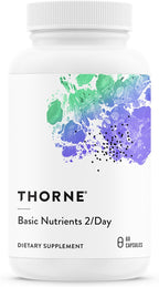 THORNE - Basic Nutrients 2/Day - Comprehensive Daily Multi-Vitamin with Optimal Bioavailability - Vitamin & Mineral Formula - Third-Party Certified - Gluten, Dairy & Soy-Free - 60 Capsules