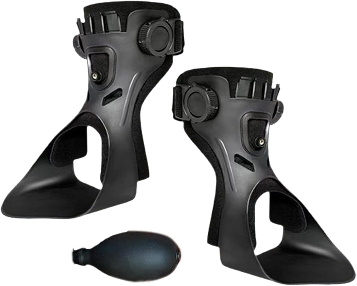 A Pair Drop Foot Brace - Ankle Foot Orthosis For Men Women, Adjustable Ankle Foots Orthosis Support With Inflatable Air-bag Lining, Can Be Worn With Shoes, For Recovery Of Strokes Hemiplegia