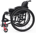Sports and Leisure Wheelchairs for Adults,Portable Folding Sports Wheelchairs, Self Propelled Wheelchair with Handbrakes and Quick Release Rear Wheels & Anti-Tip Wheels(42cm/16.5in,Black)