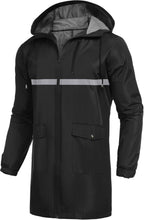 COOFANDY Men's Long Raincoat Ligtweight Rain Jacket Waterproof Outdoor Jackets with Hood