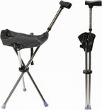 FATTCHIAR Walking Cane with Seat, Adjustable Height 34"-38" Cane Chair Capacity 220lbs, Folding Lightweight Portable Stool for Adults Seniors