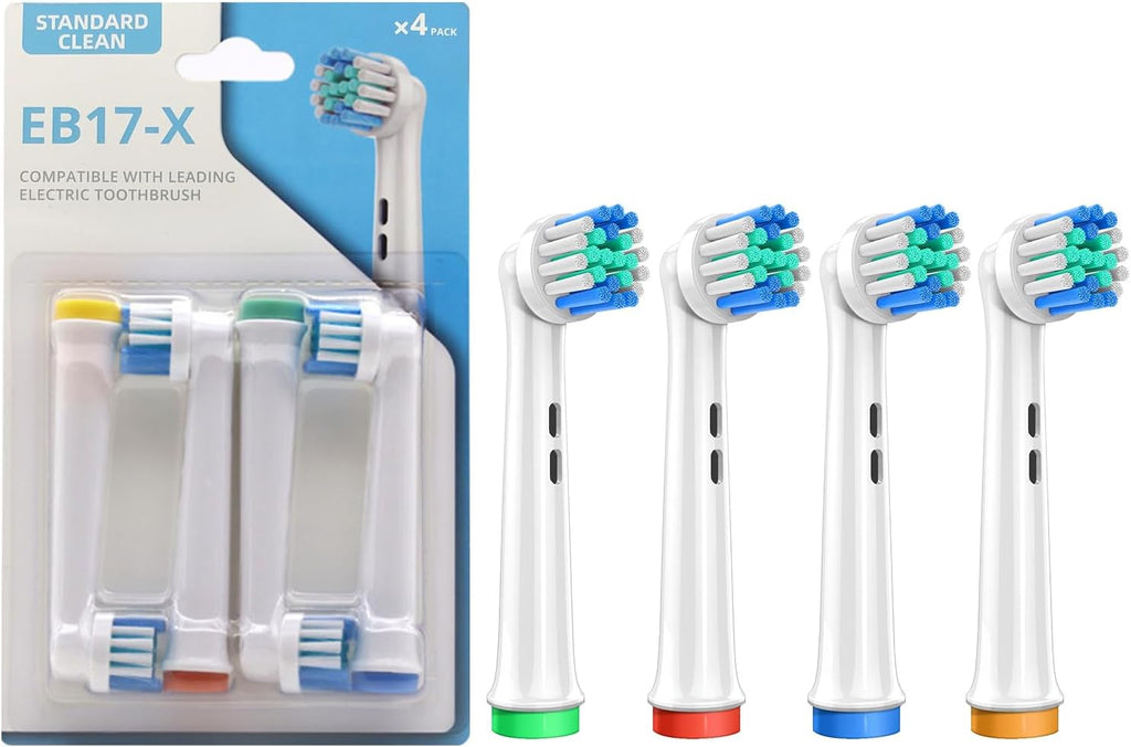 4 Pcs Replacement Toothbrush Heads Compatible with Oral-B Braun, Professional Electric Brush Heads for Oral B Replacement Heads Refill Pro 500/1000/1500/3000/3757/5000/7000/7500/8000