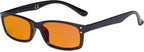 Eyekepper Computer Glasses Blue Light Blocking with Orange Tinted Filter Lens for Sleeping - Anti Eye Strain Tired Eye Relief Reading Glasses Women Men,Black +1.50