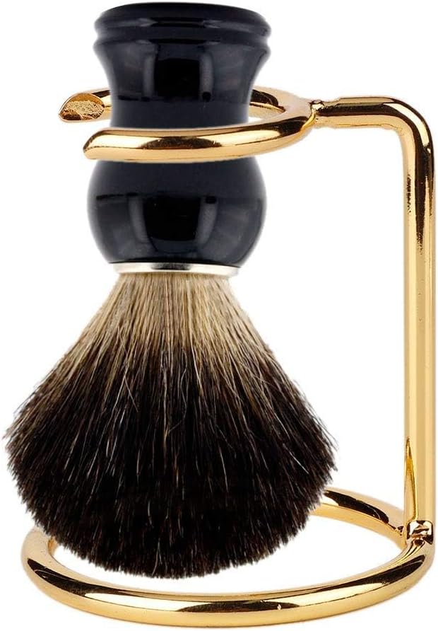 Men Shaving Brush Stand for Men, Gold Stainless Steel Shave Brush Stand Beard Brush Holder Shaving Accessories for Home, Salon, Hotel and Travel
