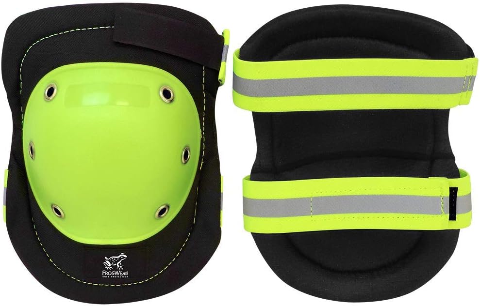 Global Glove KP401 - FrogWear High-Visibility Knee Pads - One Size,Hi Vis Yellow, Black