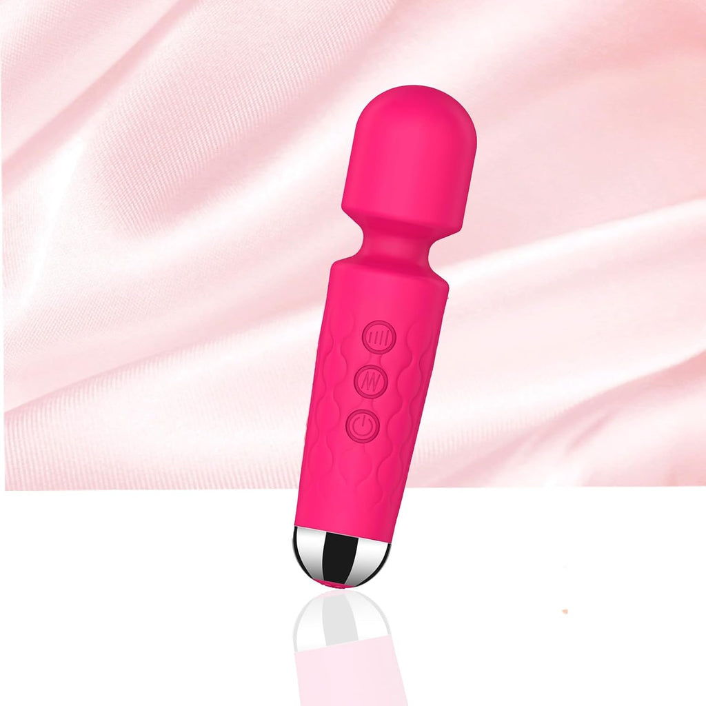 Handheld Small Mini Massager to Relieve Back Neck Shoulder Whole Body Muscle Pain Relief Pressure and Promote Relaxation, 20-Modes & 8-speeds Multi-Settings Available (RED)