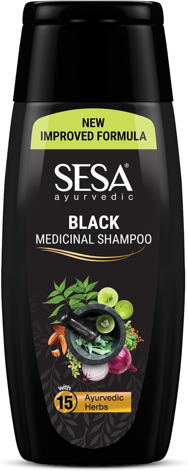 Sesa Ayurvedic Medicinal Shampoo, Bhringraj & 16 Rare Herbs, All Hair Types, 200 ml, Pack of 1, Paraben Free