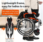 Ultra Light Wheelchair for Adult Elderly Portable Folding Transport Self-Propelled Wheelchair Aluminium Manual Wheel Chair 24LB