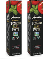 Amore Vegan Basil Tomato Paste In A Tube (4.5oz) - Non GMO Certified and Made In Italy (2 pack)