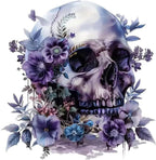 2 PCS Purple Flower Skull Vinyl Decals - Waterproof Removable Stickers for Car, Truck, Bumper,Laptop, Motorcycle - Floral Decorative Sticker (A-215)