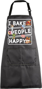 MBMSO Baking Apron Funny Baker Gifts for Bake Lover Kitchen Cooking Apron I Bake People Happy Apron Baking Gifts for Bakers