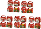 COSMEVIVI 20pcs Christmas Candy Wrapping Boxes Bags Set with Handles 4 Colors Bulk Party Favor Packaging for Holiday Treats and Baking