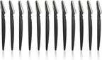 Men's Touch Up Razors for Mustache, Beard (Black, 5.8 Inches, 12 Pack)