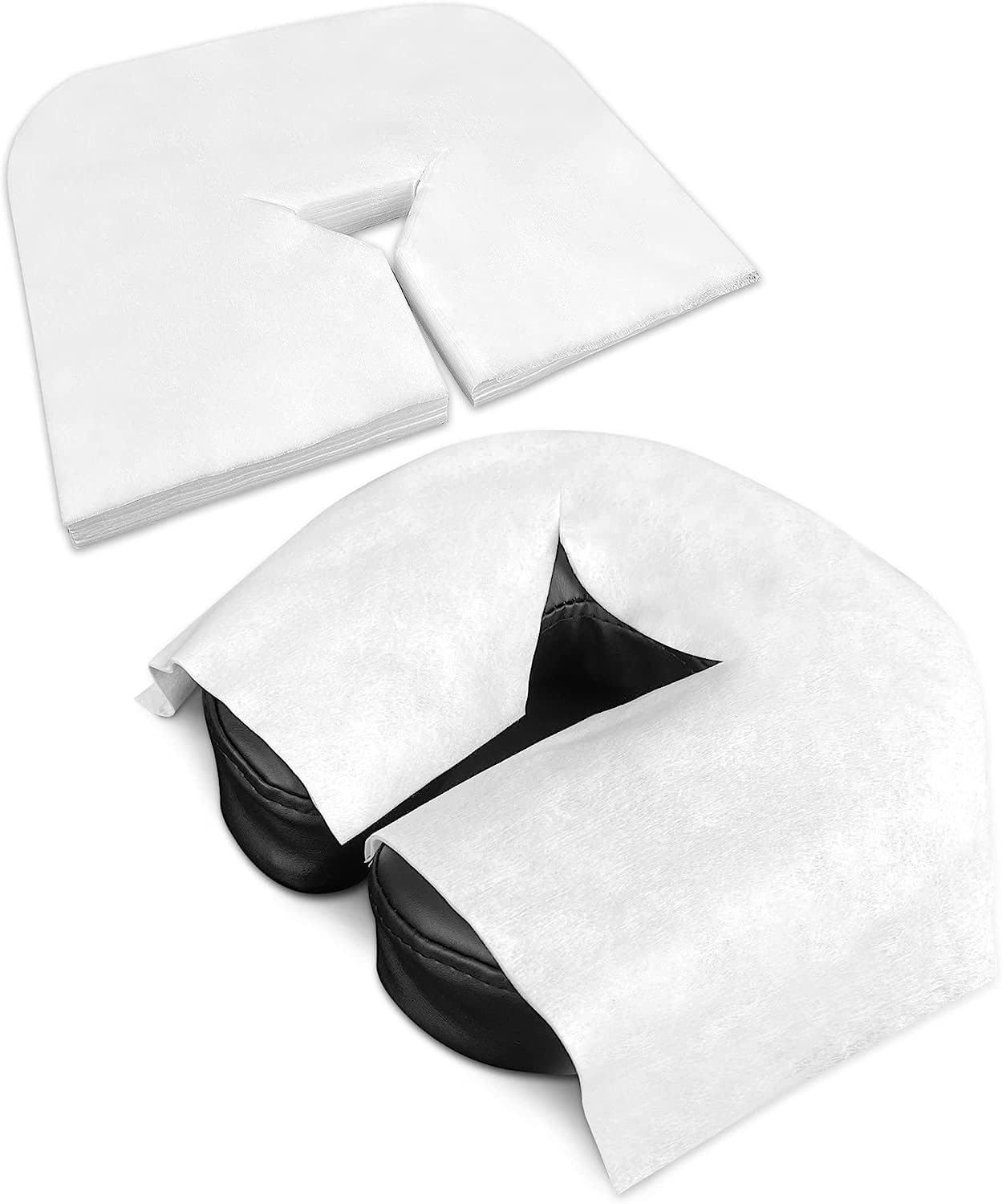 Zen Premium Disposable Face Cradle Covers for Massage Tables & Chairs - (200) 60 GSM, Ultra Soft, Luxurious & Medical-Grade Fleece Headrest Topper Sheets & Face Covers - Non-Sticking