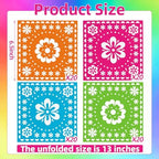 80 Count Mexican Fiesta Paper Napkins, 4 Bright Floral Designs Disposable Cocktail Napkins for Cinco de Mayo, Day of the Dead, Fiesta Wedding, Birthday Party, Taco Night, Summer BBQ Table Decorations