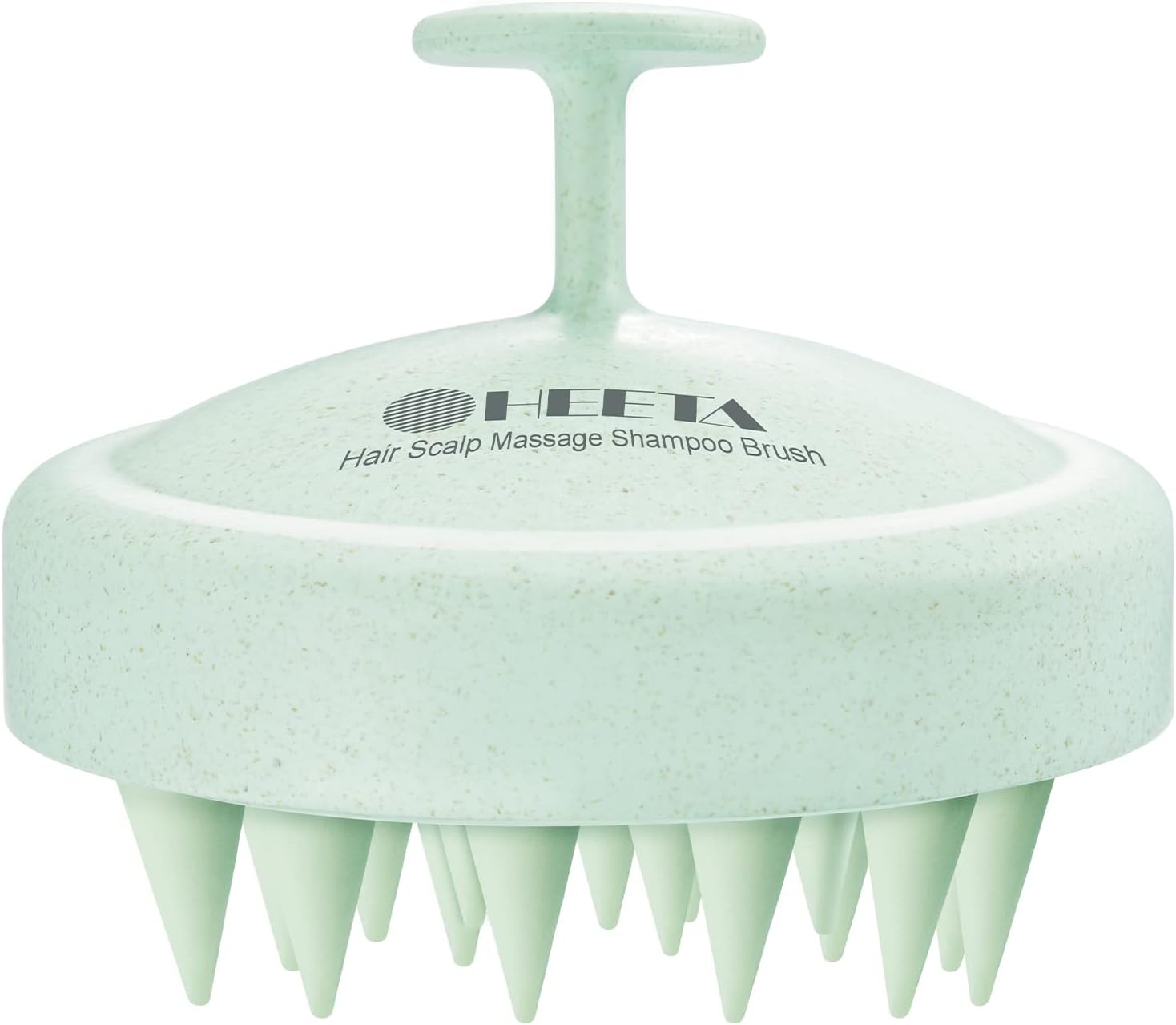 HEETA Scalp Massager Hair Growth, Soft Silicone Scalp Scrubber Shampoo Brush for Exfoliation, Dandruff Removal & Head Massage Stress Relax, Wet & Dry Use for Thick, Thin Hair Care, Wheat Straw Green