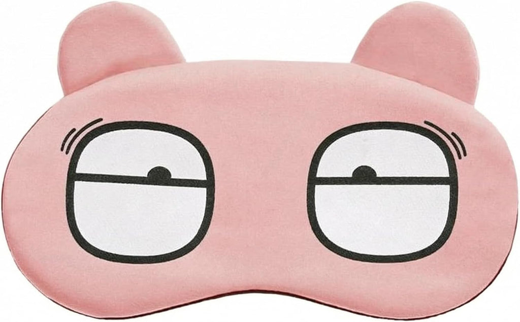 Soft Sleep Mask, Plush Cartoon Animal Eye Cover with Padded Light-Reducing Shape and Stretchy Elastic Strap for Travel, Naps, Meditation, and Home Rest, Pink