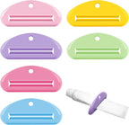 6 Pcs Toothpaste Squeezer Set, Plastic Toothpaste Saver, Hanging Toothpaste Dispenser, Tube Wringer Fits Tubes Up to 2.5" Wide, Easy Squeeze & No Rollback, Hanging Hole for Space Saving