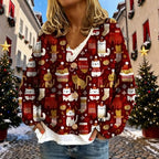 Womens Christmas Cardigan Sweaters Trendy Funny Cardigans Fall Cropped Jacket Oversized Long Sleeve Outfits