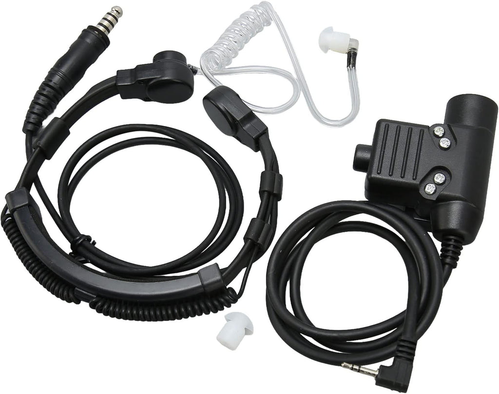 U94 PTT Adapter,U94 PTT Adapter Push to Talk Button Walkie Talkie Headset Connector Cable Radios Civilian Wiring Talkie Earpiece Headset U94 PTT System Military Adapter for T5000