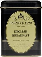 Harney and Sons English Breakfast Loose Black Tea – 4oz Loose Leaf Tin, Pure China Keemun, Bold, Full-Bodied Flavor, Great for Hot, Iced, or Teapot Brewing, Caffeinated