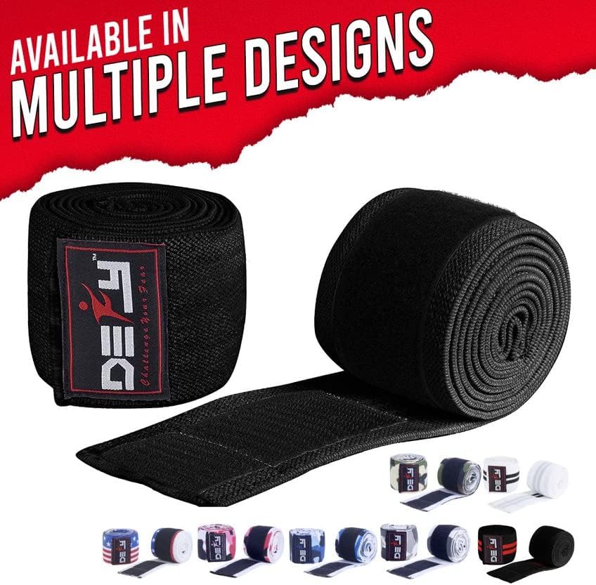 DEFY Knee Wraps for Weightlifting - Provides Knee Support for Powerlifting, Squats & Fitness Workouts