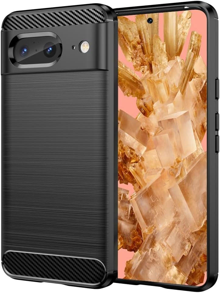 Compatible with Google Pixel 8 Case, Shock-Absorption Flexible TPU Rubber Protective Cell Phone Cover for Pixel 8 (2023) Black