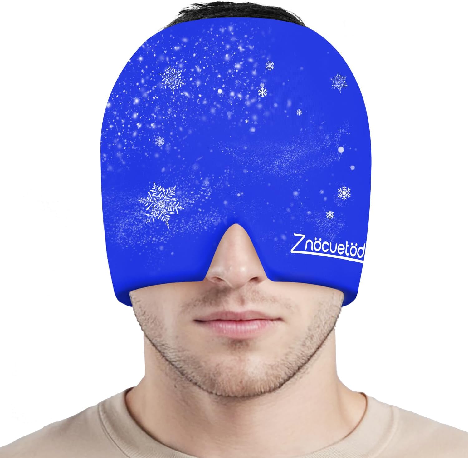 ZNÖCUETÖD Migraine Headache Relief Cap Hat Full Head ice Pack Wrap Cooling Gel Ice Beanie Cold Cap Hot/Cold Compress Therapy for Sinus, Stress, Tension, Hangover Headache Pain Relief Gift Men Women