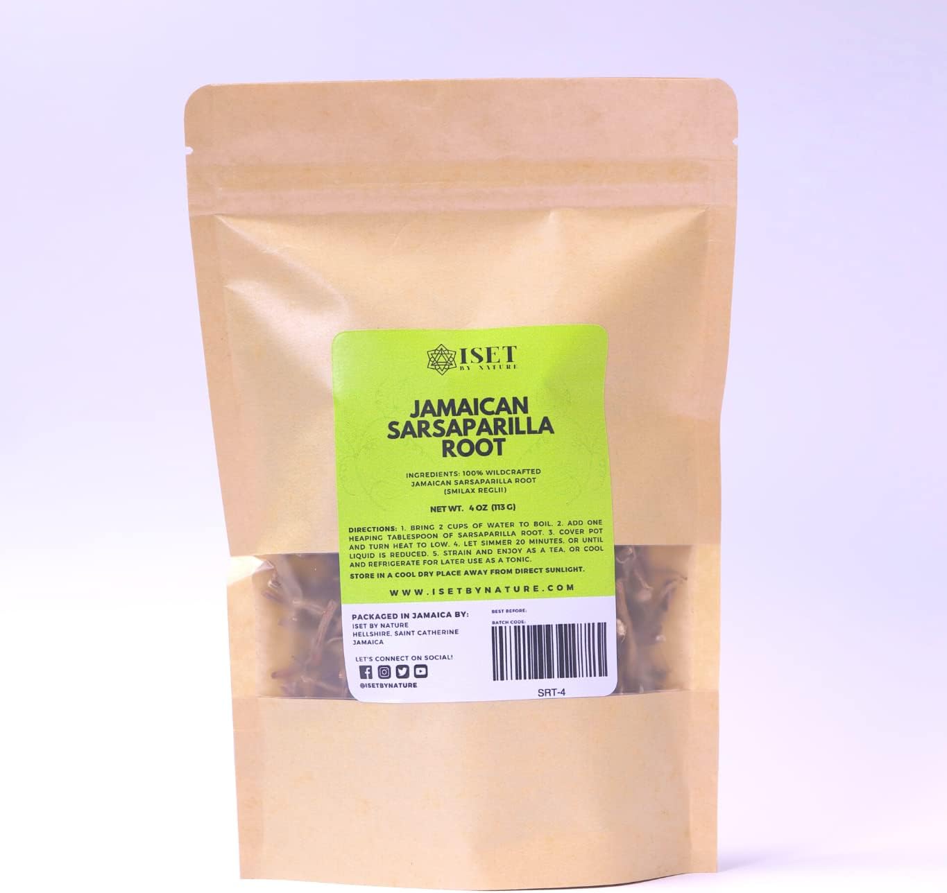 Jamaican Sarsaparilla Root, Wildcrafted Whole Roots, Cut and Sifted (2, Ounces)