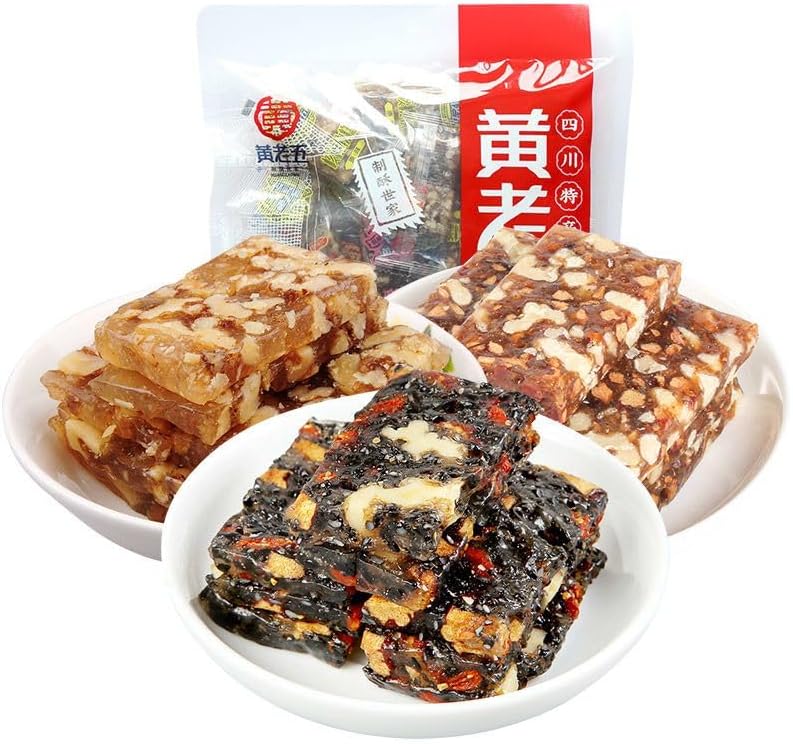 Black Sesame red dates Walnut soft cake (500g/17.65OZ) Sichuan traditional handmade walnut cake,Gummy candy,dessert,dim sum,Black sesame red dates cake,healthy snack gifts,snack food (1000g)