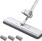 VINGAA Mop,Flat Mop,Flat Mop with Self Wringer,Hands-Free Washing Mop,Microfiber Mop,Mops for Floor Cleaning,Flat Squeeze Mop with 6 Reusable Mop Pads,for Hardwood,Laminate,Tile Floor Cleaning, White
