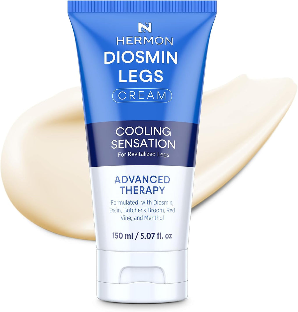 Hermon Diosmin Legs Gel Cream – Natural Botanical Moisturizer for Smooth, Nourished Skin – Lightweight, Fast-Absorbing Formula Made in Italy (5.07 Fl Oz)