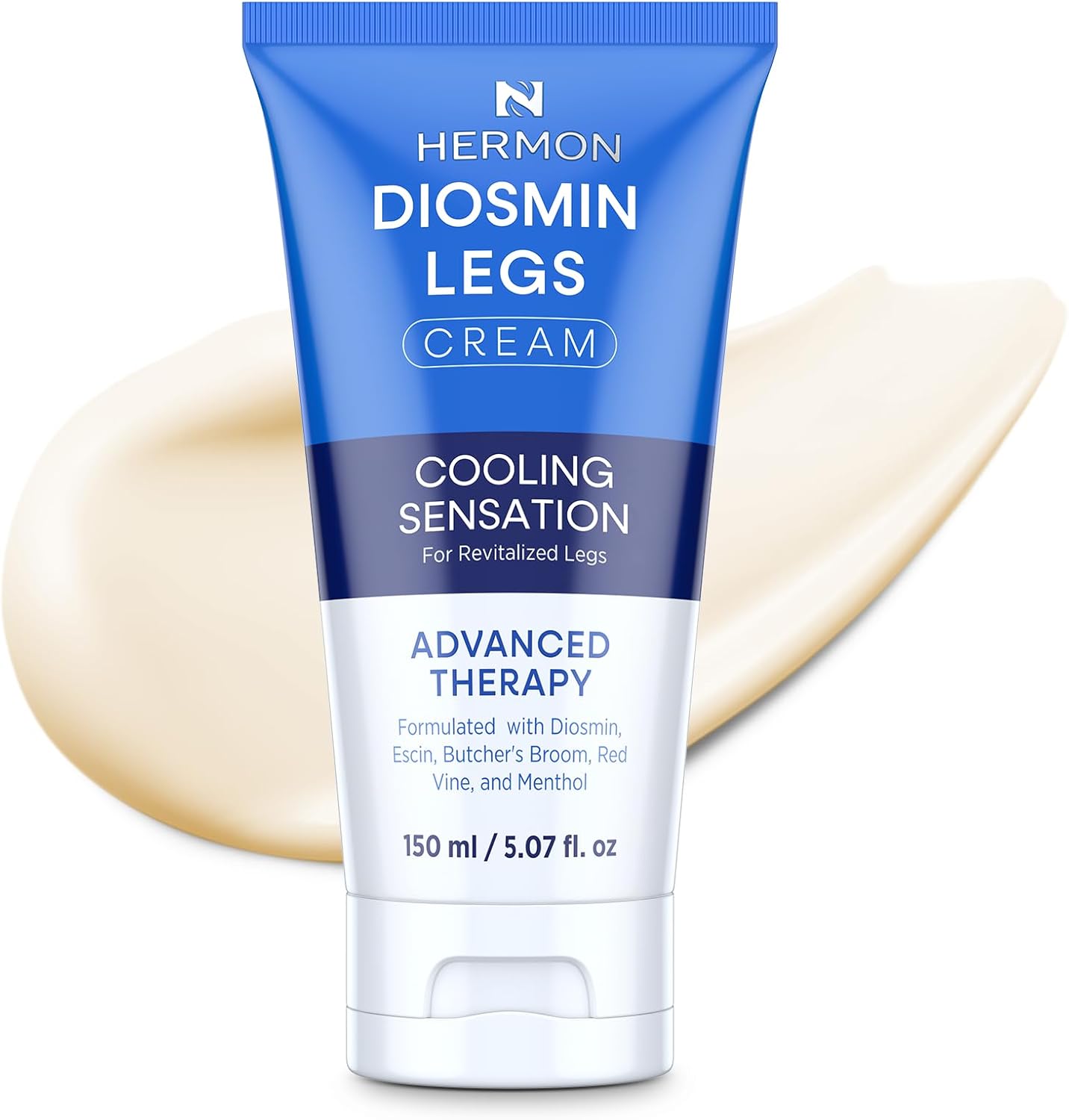 Hermon Diosmin Legs Gel Cream – Natural Botanical Moisturizer for Smooth, Nourished Skin – Lightweight, Fast-Absorbing Formula Made in Italy (5.07 Fl Oz)