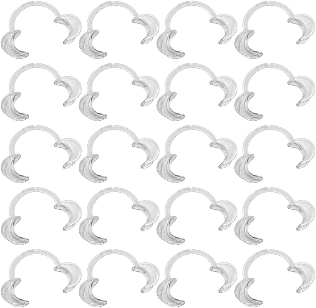 EZGO 20 Pieces (Size S) C-Shape Teeth Whitening Cheek Retractor, Disposable Dental Mouth Opener, Dental Lip Cheek Retractor for Mouthguard Challenge Game