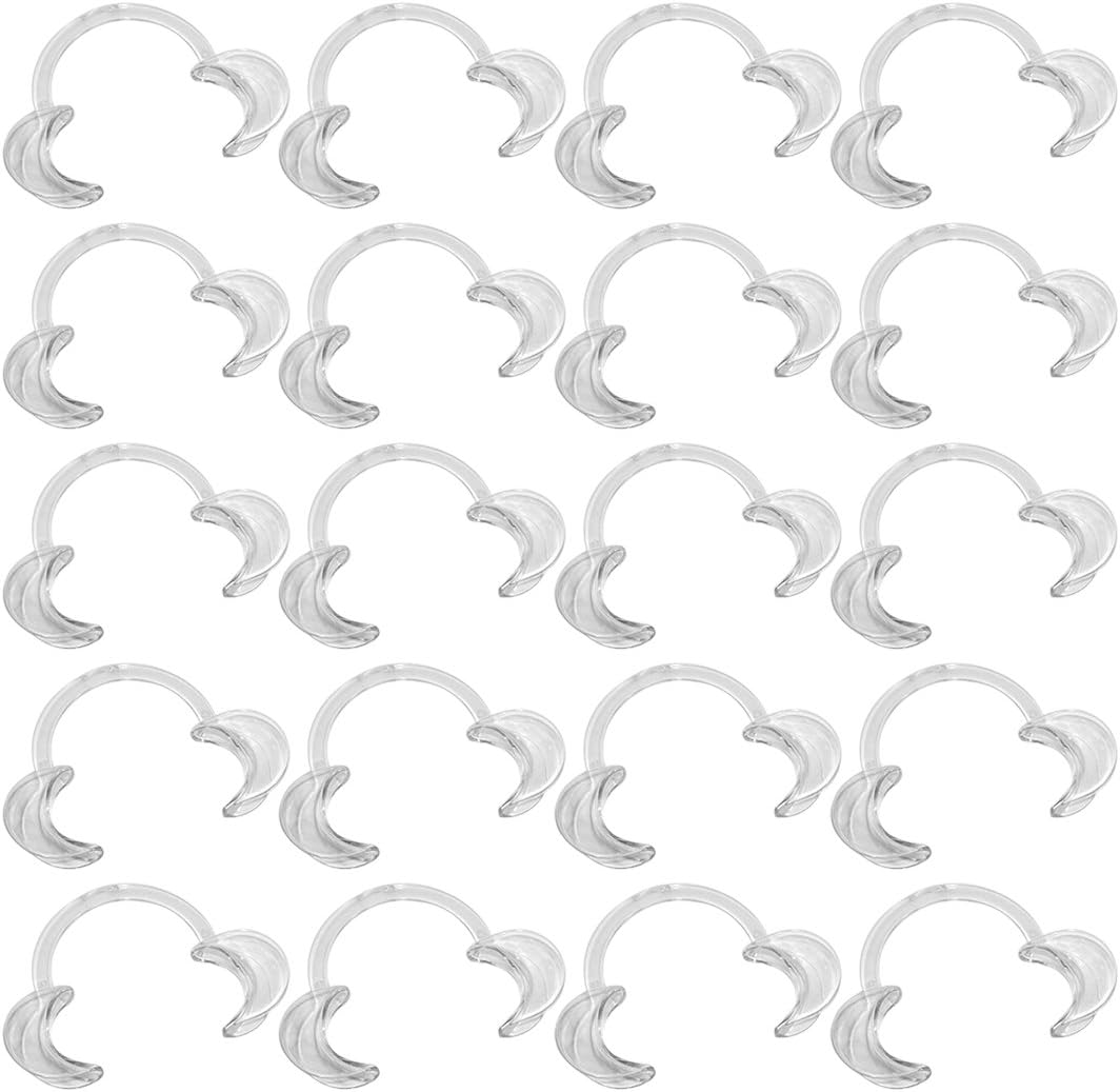 EZGO 20 Pieces (Size S) C-Shape Teeth Whitening Cheek Retractor, Disposable Dental Mouth Opener, Dental Lip Cheek Retractor for Mouthguard Challenge Game