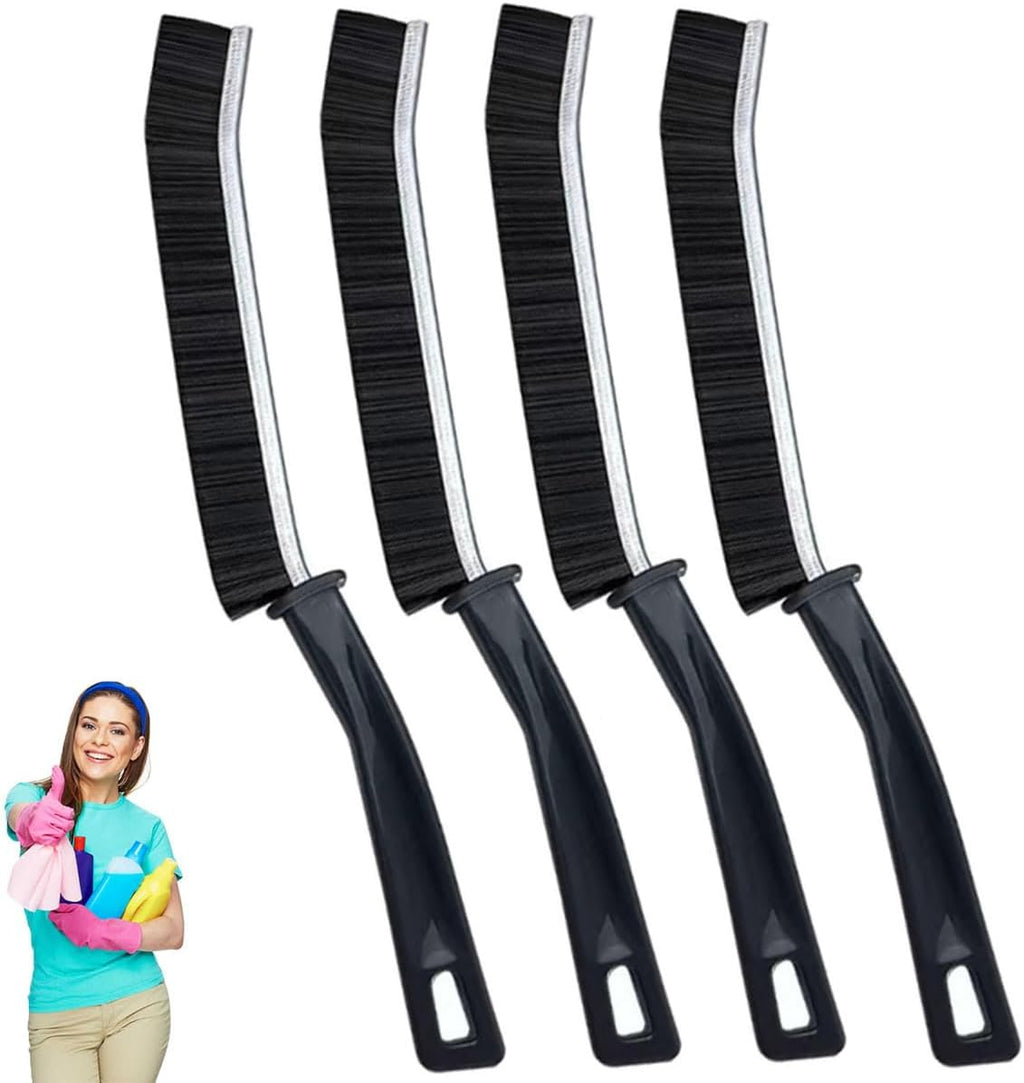 4-Piece Black Multi-Function Crevice Cleaning Brush Household Hard Bristle Narrow Brush Head Crevice Cleaning Tool