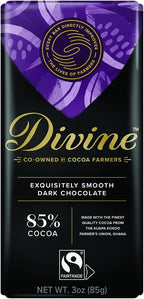 Divine Chocolate Bars - 85% Dark Chocolate - Made with Fairtrade Cocoa, Natural Ingredients, No Artificial Flavors | 3oz. Bars (12 Pack) Brand: Divine Chocolate