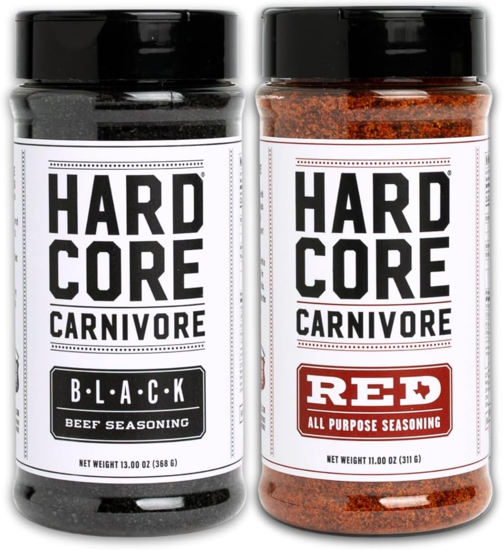 Hardcore Carnivore Black & Red Seasoning Combo Pack | Texas-Made Rubs for Steak, Brisket, Pork, Chicken, BBQ, Grilling and Smoking