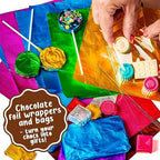 GirlZone Little Choco Delights Maker Kit, Chocolate Making Set for Kids with Candy Bar Molds, Lolly Sticks & Wrappers, Fun Creative Activity, Easter & Birthday Gift for Girls Ages 8+