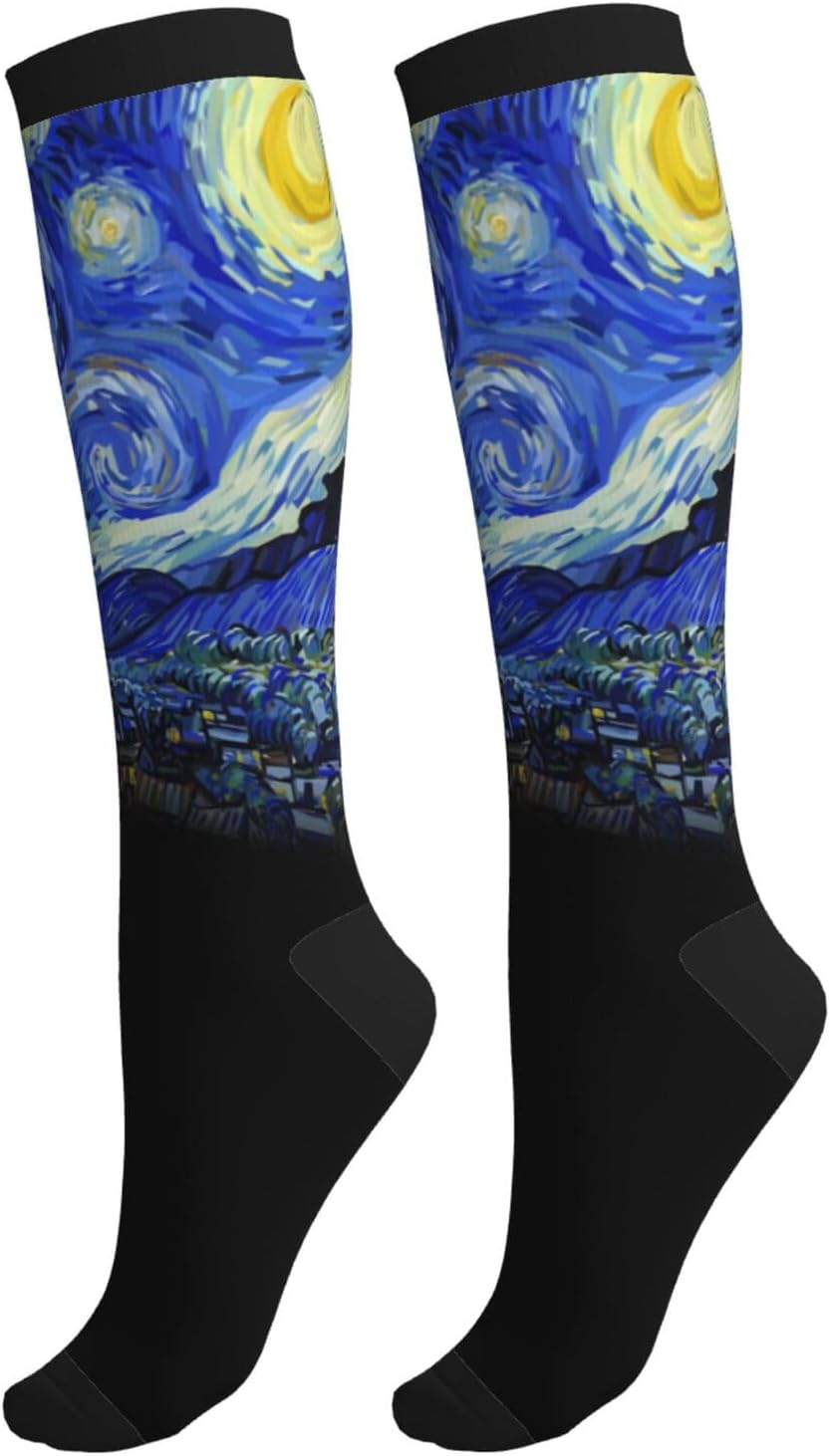 Compression Socks Calf Knee High Support Socks Novelty For Women Men Athletic Running Hiking Nurse