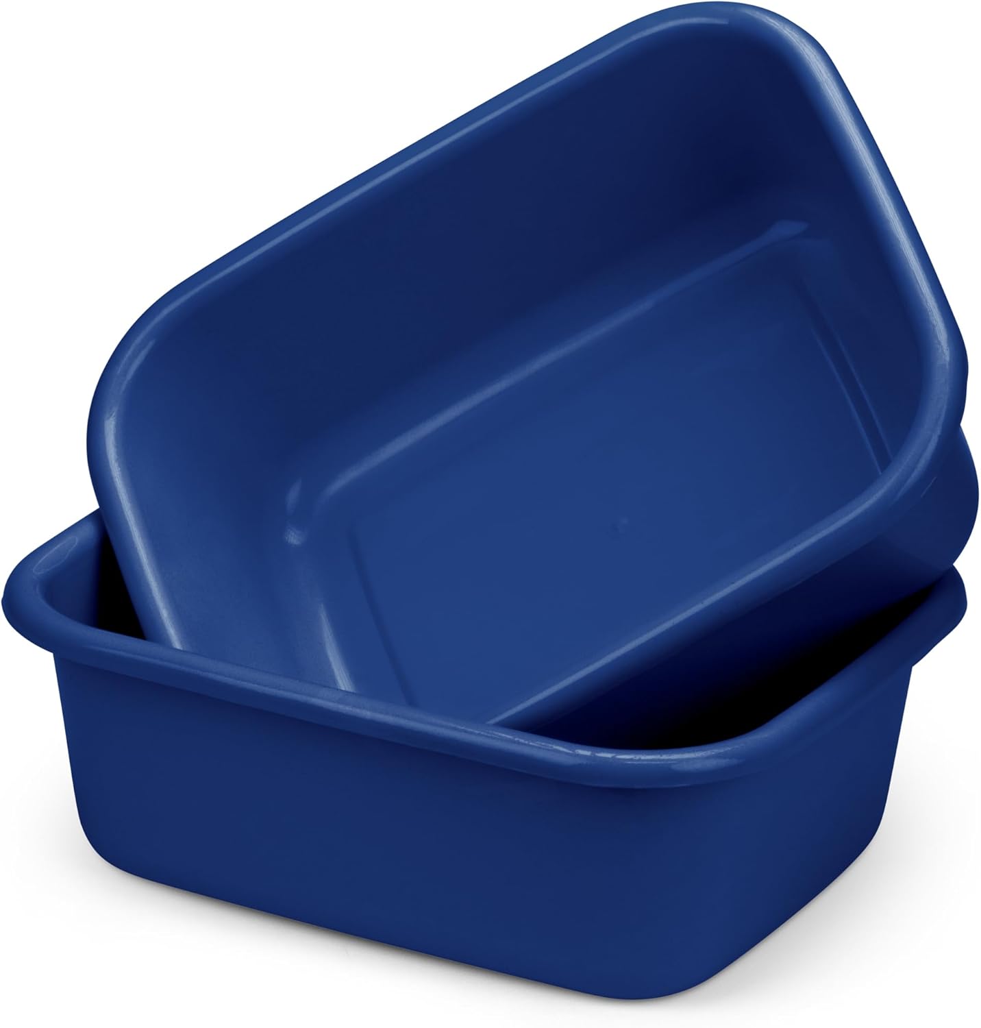 DecorRack 2 Plastic Wash Basins, Large 10 Quart Graduated Bucket, Portable Washbasin for Washing, Cleaning, Foot Bath, Dishes, Face Cleansing Bowl, Blue (2 Pack)