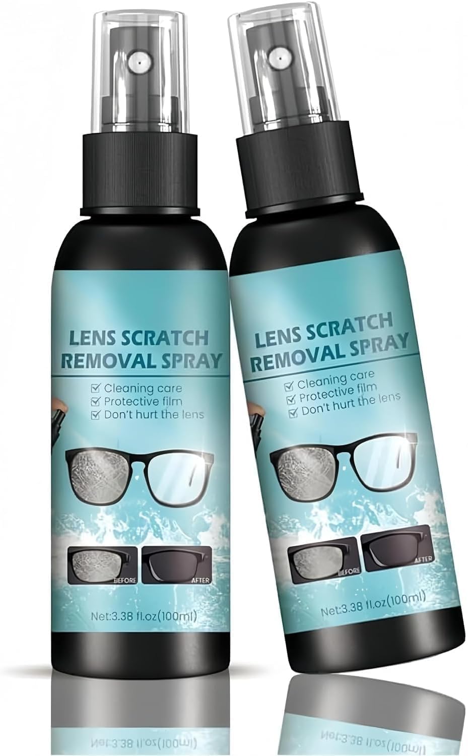 2 PCS Glasses Scratch Remover for Eyeglasses, Lens Scratch Repair & Sunglasses Scratch Remover Cleaning Spray