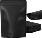 100 Pack Resealable Stand Up Bags,Smell Proof Pouch Sealable Foil Pouch Bags for Packaging（Black,3.5" x 5.1"）