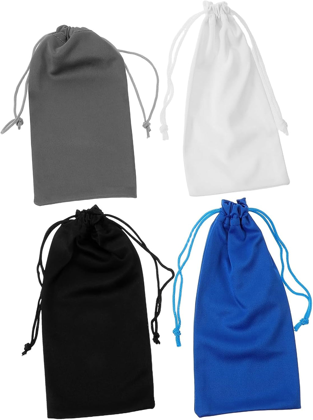Beavorty 4pcs Microfiber Eyeglasses Pouch Soft Sunglasses Cleaning Cloth Bags Portable Glasses Case Protective Lens Storage for Travel and Daily Use