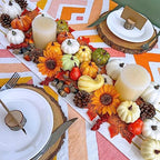 Winlyn 60 Pcs Assorted Small Artificial Pumpkins and Gourds with Acorns Pinecones Maple Leaves Sunflowers Fall Harvest Decoration Set for Thanksgiving Halloween Bowl Filler Table Centerpiece Wreaths