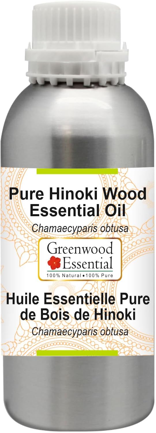 Greenwood Essential Pure Hinoki Wood Essential Oil (Chamaecyparis obtusa) Steam Distilled 300ml (10 oz)