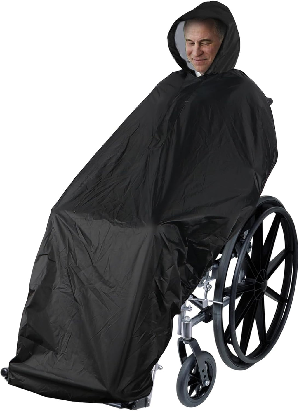 ANYOO Wheelchair Waterproof Poncho with Hood Reusable Cover Lightweight Poncho Cloak perfect for Adult