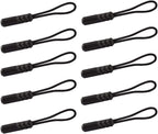CTZD Durable Cord Zipper Pulls Pull Tab Zipper Replacement for Purses,Backpacks, Luggage, Clothing (Black，10 Pack